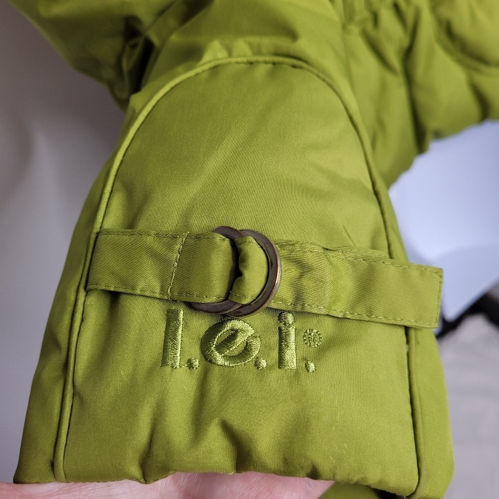 Y2K/90s chartreuse green full zip down fill‎ blend winter ski jacket M - Picture 4 of 14